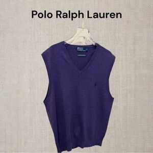 Polo by Ralph Lauren V-Neck Purple Sweater Vest - L